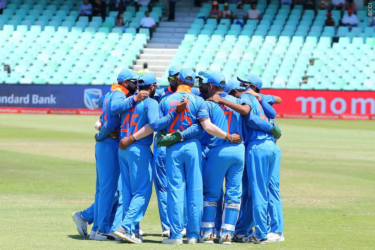 Indian cricket team in a huddle. | Image credit: BCCI/ Twitter