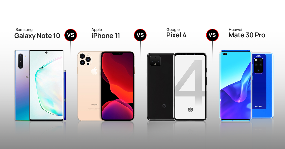 Ongrijpbaar Aankondiging Frustratie Samsung Galaxy Note 10 vs Apple iPhone 11 vs Google Pixel 4 vs Huawei Mate  30 Pro - Smartprix